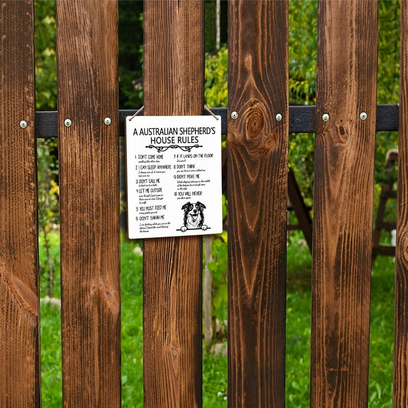 FUGWN A Australian Shepherd’s House Rules Dog Wooden Signs 8x10, Australian Shepherd Gifts Dog Wall Decor, Signs for Home Decor, House Rules Plaque Gifts for Breed Lovers - Image 5